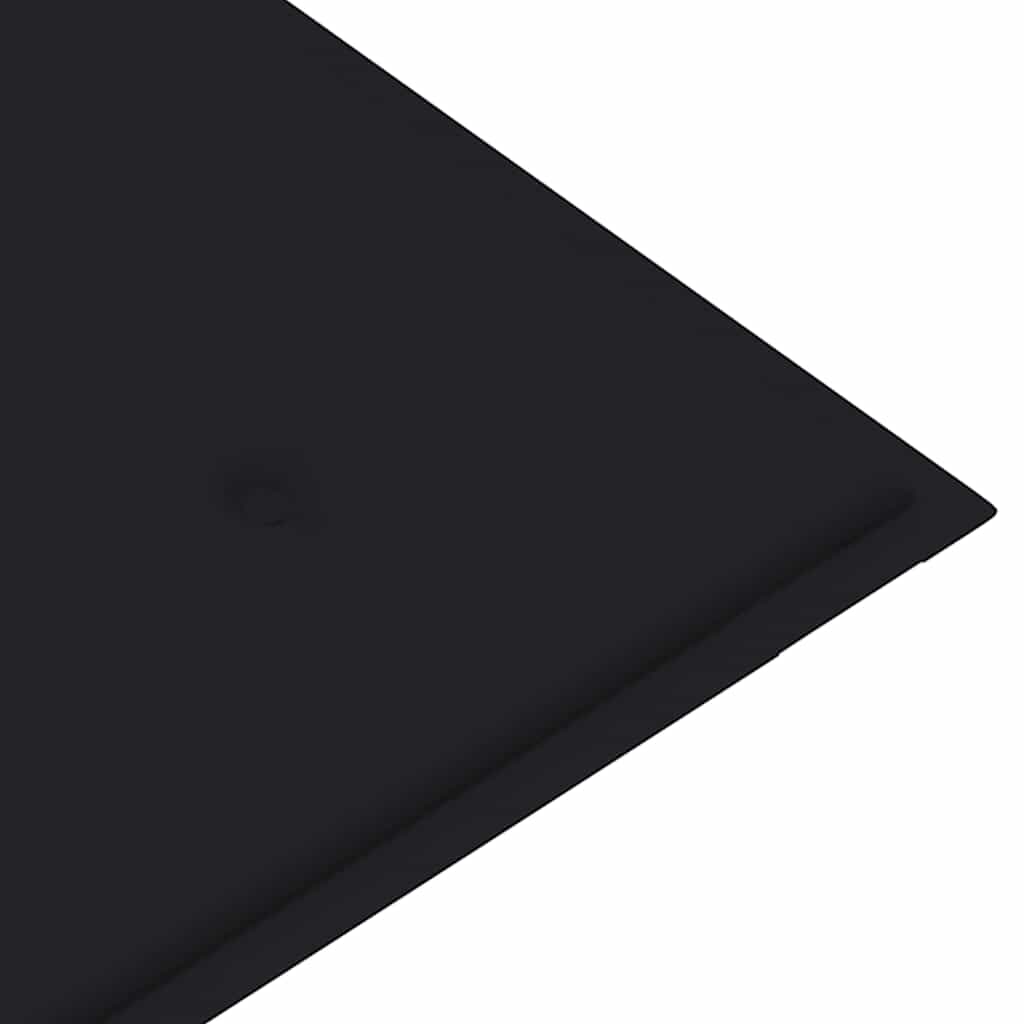 Trädgårdsbänk med svart dyna 112 cm massiv teak