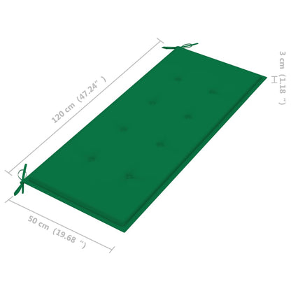 Hopfällbar trädgårdsbänk med dyna 118 cm bambu