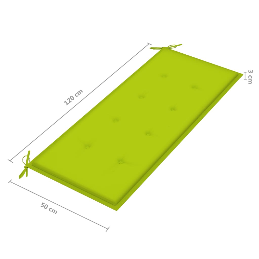 Hopfällbar trädgårdsbänk med dyna 118 cm bambu