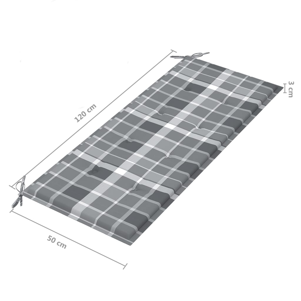 Hopfällbar trädgårdsbänk med dyna 118 cm bambu