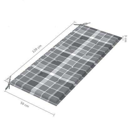 Trädgårdsbänk med dyna 120 cm bambu