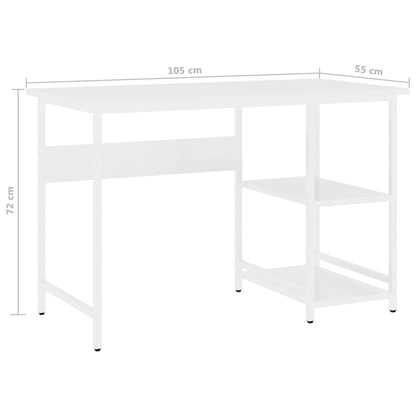 Datorbord vit 105x55x72 cm MDF och metall