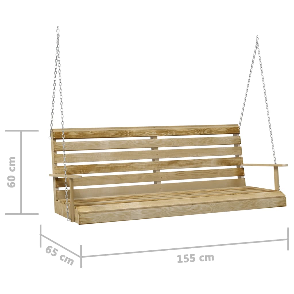 Gungbänk impregnerad furu 155x65x60 cm