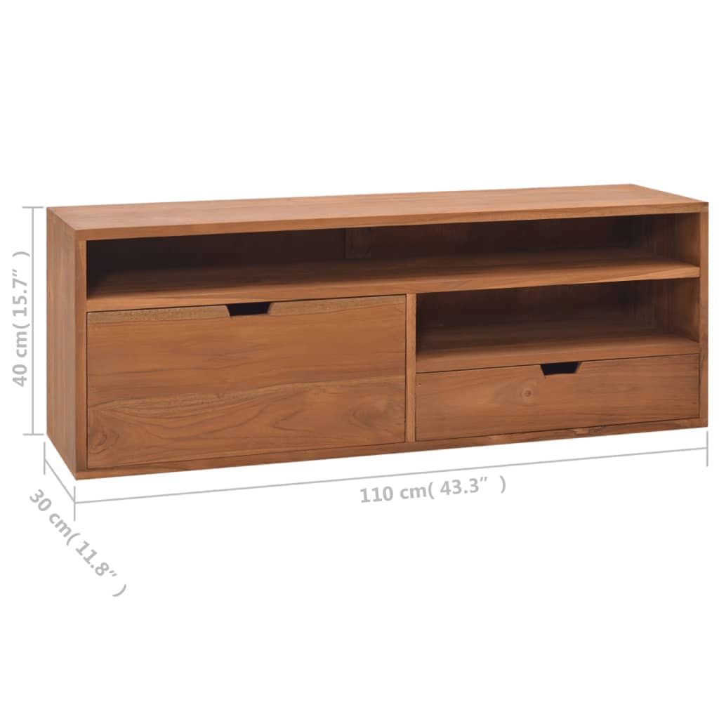 TV-bänk 110x30x40 cm massiv teak