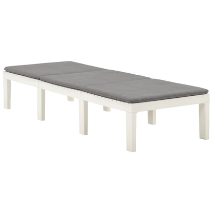 Solsäng med dyna plast vit