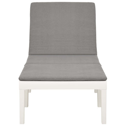 Solsäng med dyna plast vit