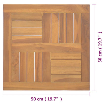 Fyrkantig bordsskiva 50x50x2,5 cm massiv teak