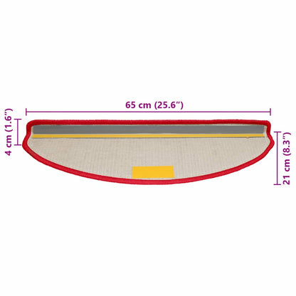 Trappstegsmattor 10 st 65x21x4 cm röd