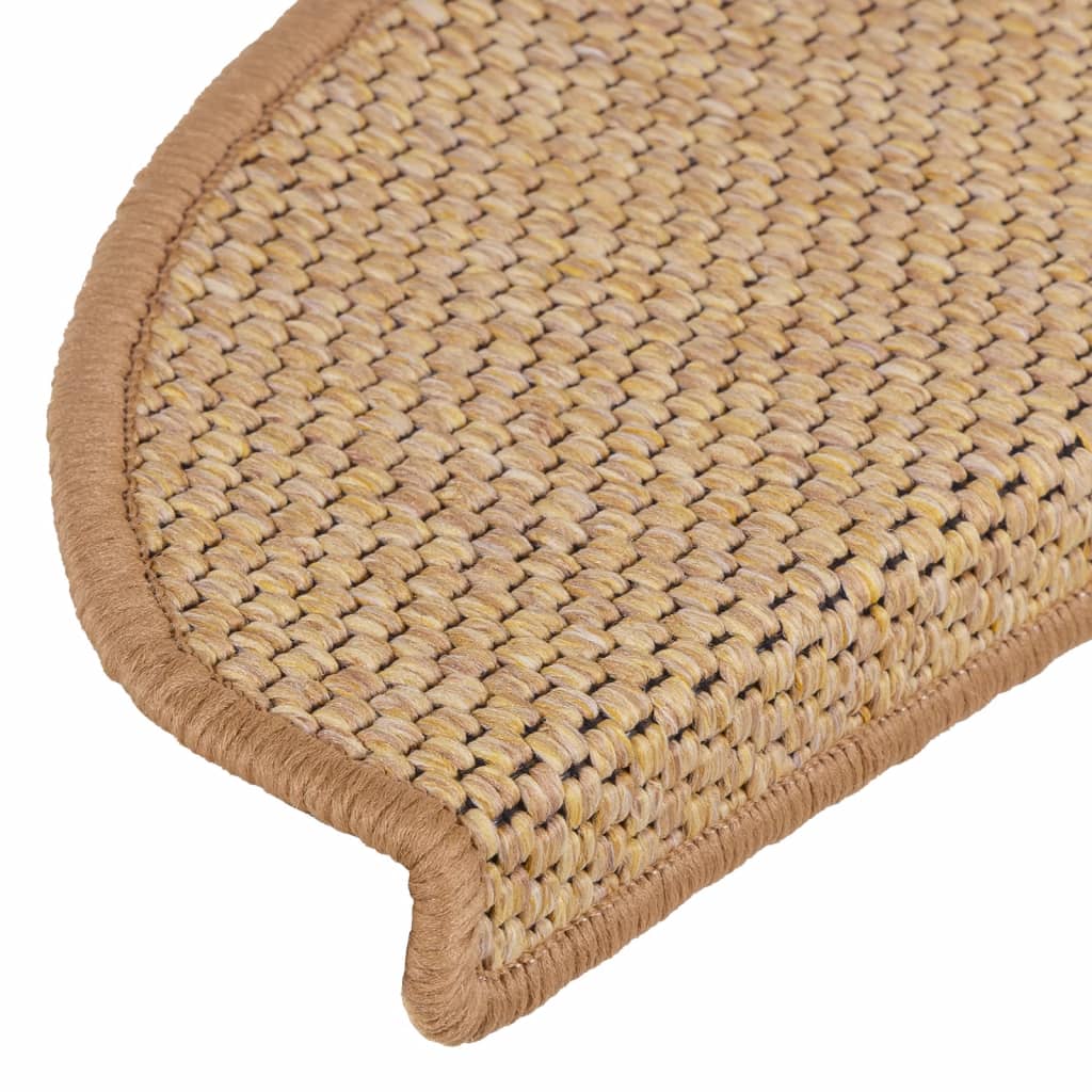 Trappstegsmattor självhäftande sisal 15 st 65x21x4 cm sisal