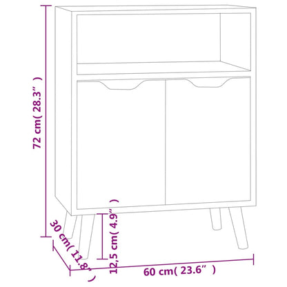 Skänk vit 60x30x72 cm konstruerat trä