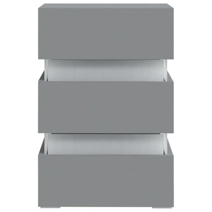 Sängskåp LED grå 45x35x67 cm konstruerat trä