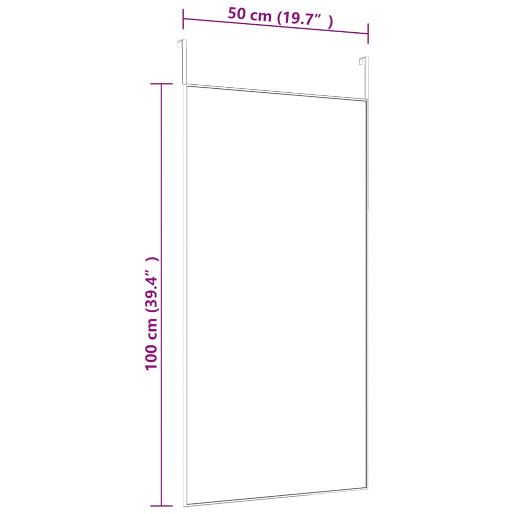 Dörrspegel svart 50x100 cm glas och aluminium