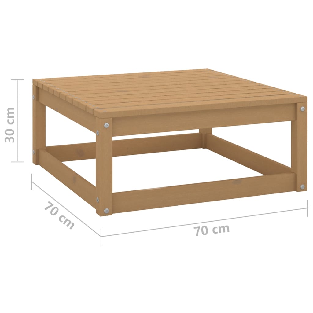 Trädgårdspall 70x70x30 cm honungsbrun massiv furu