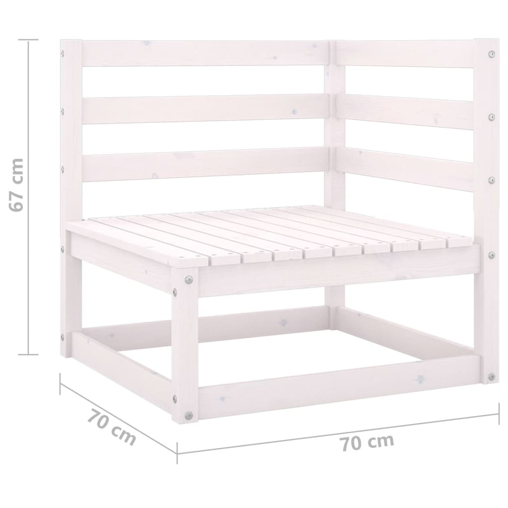 Hörnsektion till pallsoffa 2 st vit massiv furu