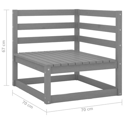 Hörnsektion till pallsoffa 2 st Grå massiv furu