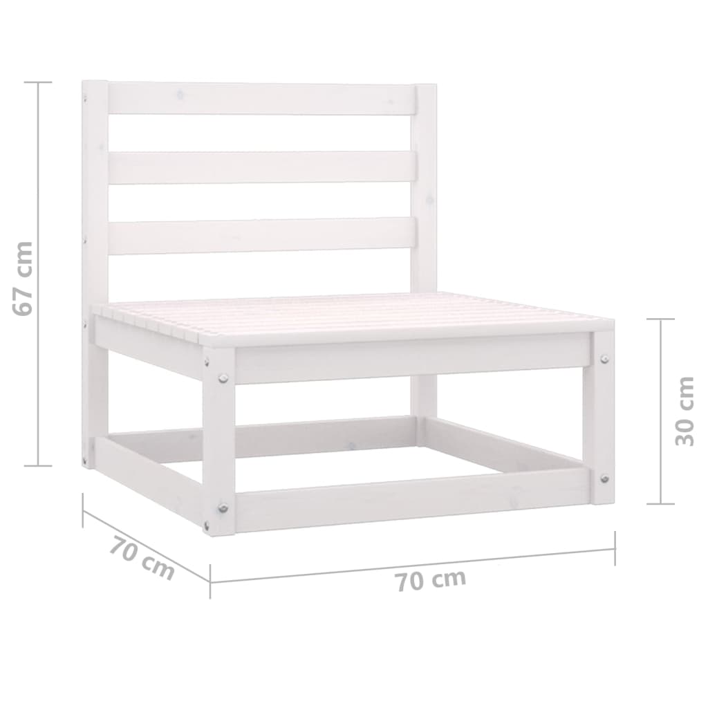 Mittensektion till pallsoffa 2 st vit massiv furu