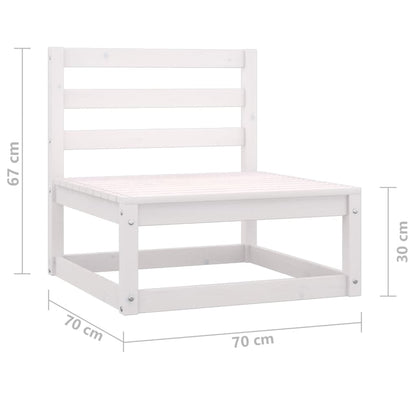 Mittensektion till pallsoffa 2 st vit massiv furu