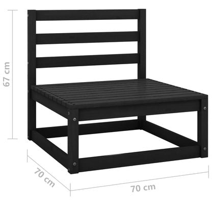 Mittensektion till pallsoffa 2 st svart massiv furu