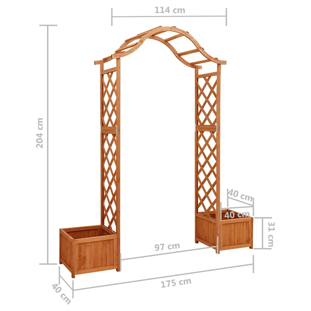 Pergola med odlingslåda massivt granträ