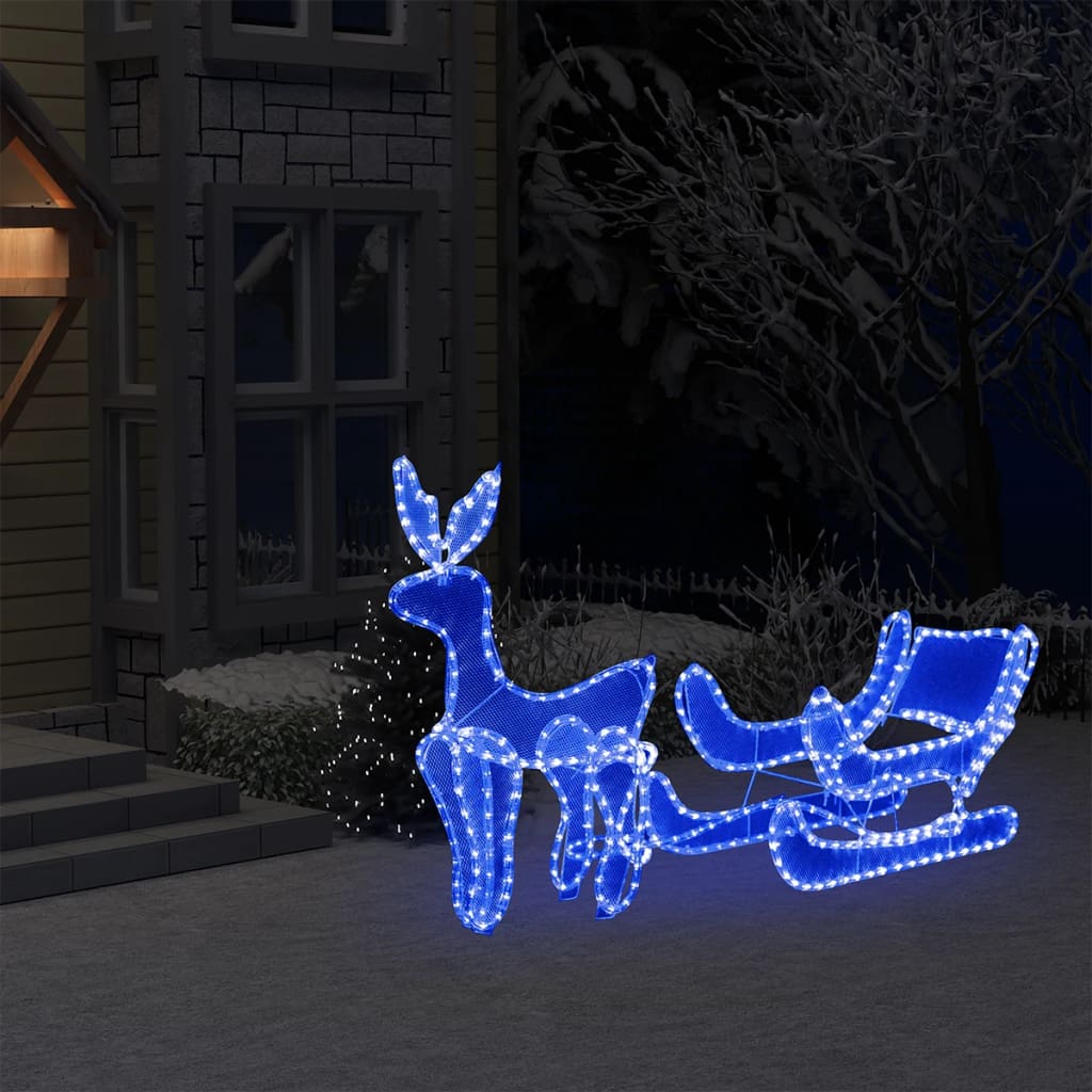 Julbelysning ren och släde nät 432 LED