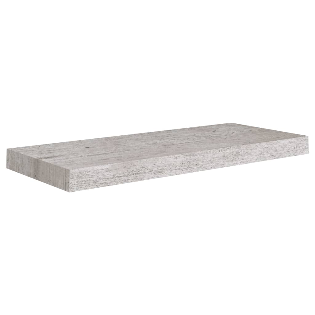 Svävande vägghyllor 2 st betonggrå 60x23,5x3,8 cm MDF