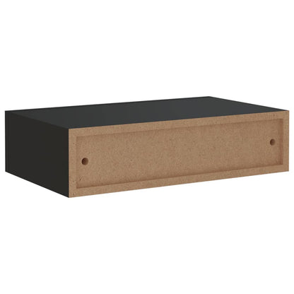 Väggmonterade lådor svart 2 st 40x23,5x10 cm MDF