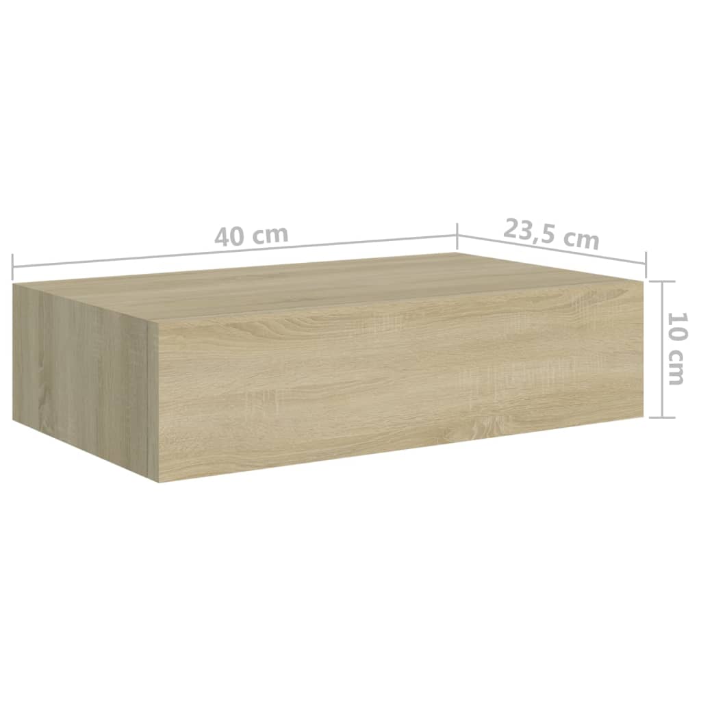 Väggmonterade lådor ek 2 st 40x23,5x10 cm MDF