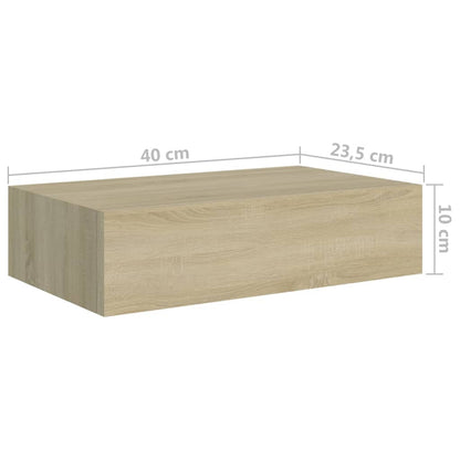 Väggmonterade lådor ek 2 st 40x23,5x10 cm MDF