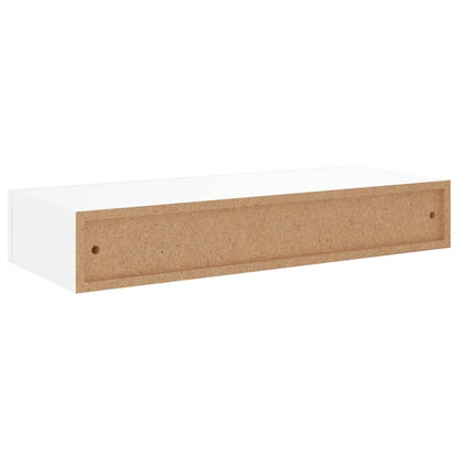 Väggmonterad låda 2 st vit 60x23,5x10 cm MDF