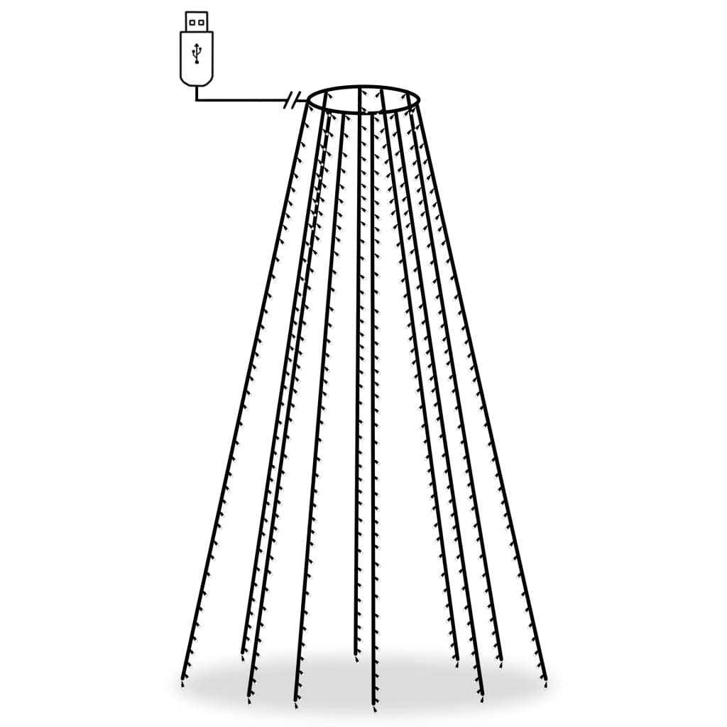 Julgransbelysning 500 cm med 500 lysdioder färgglad inne/ute