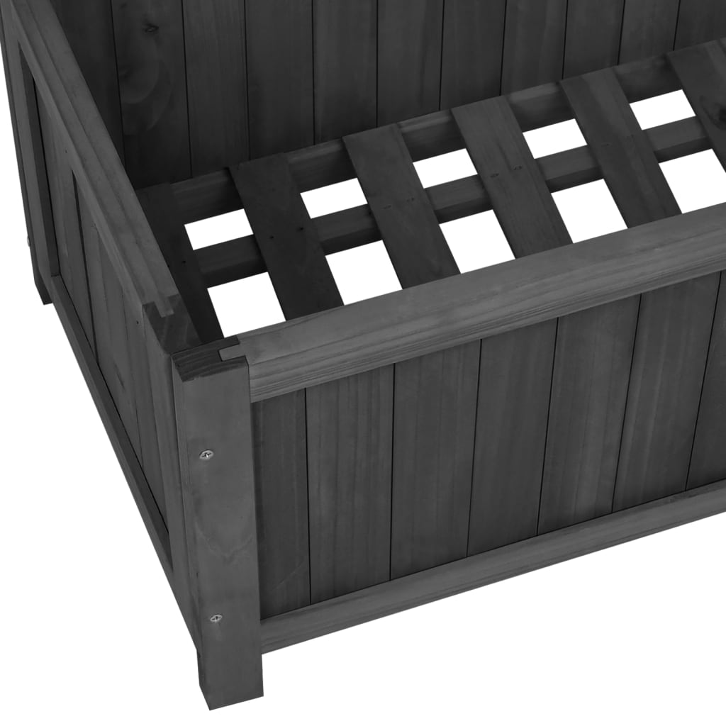 Odlingslåda med spaljé svart 70x30x135 cm massivt granträ
