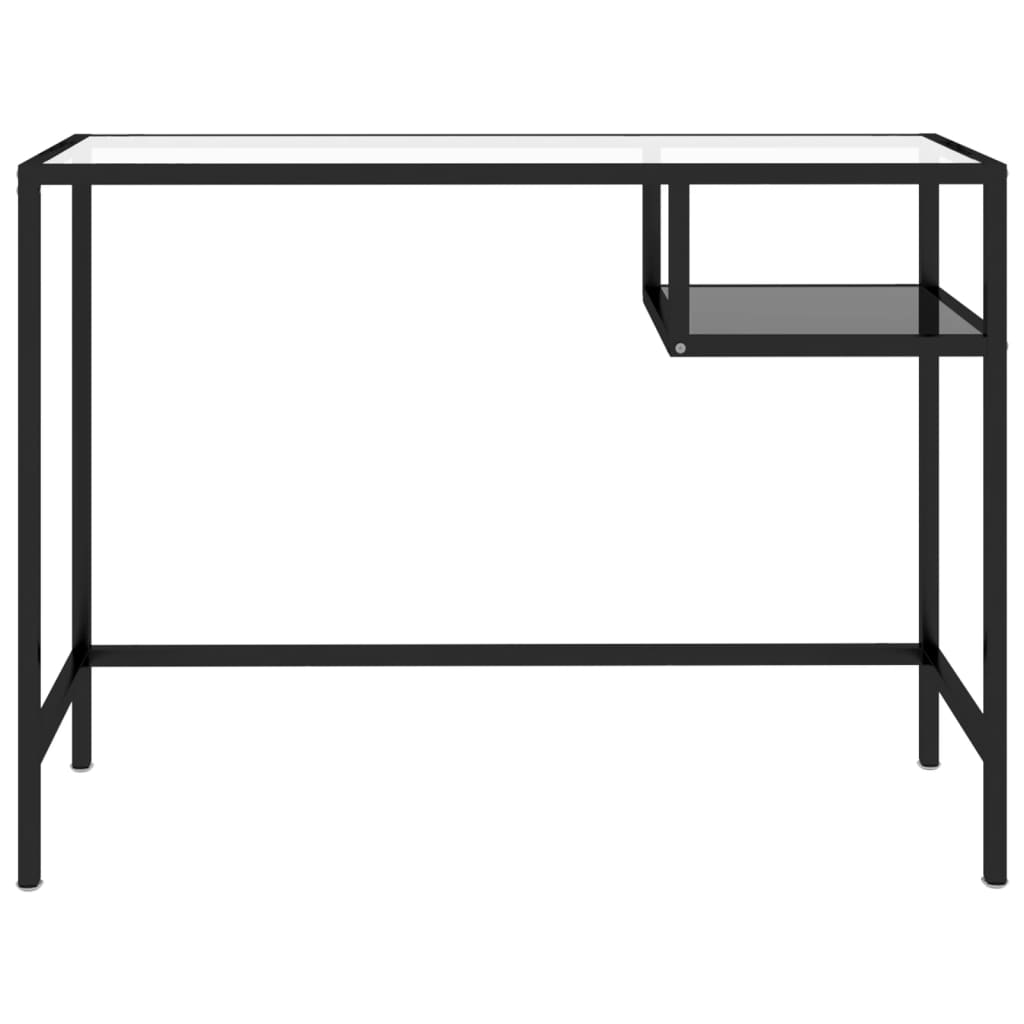 Datorbord svart 100x36x74 cm glas