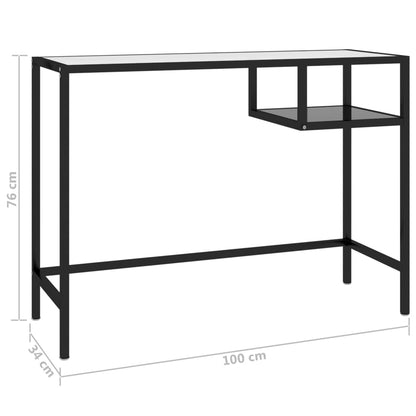 Datorbord svart 100x36x74 cm glas