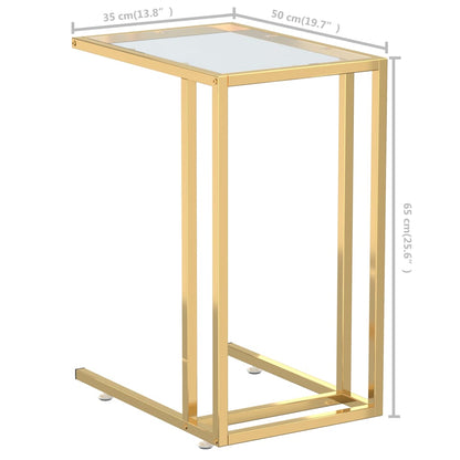 Sidobord till datorbord genomskinligt 50x35x65 cm härdat glas