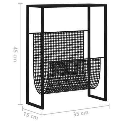 Tidningsställ svart 35x15x45 cm stål