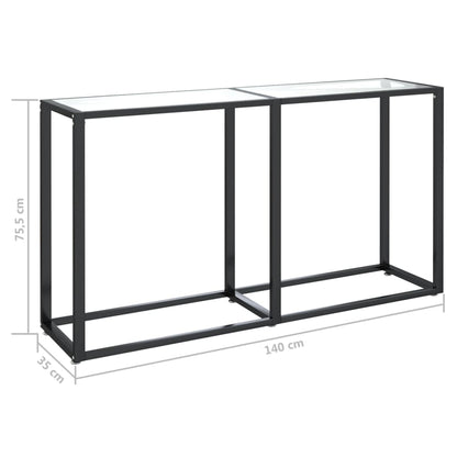 Konsolbord transparent 140x35x75,5 cm härdat glas