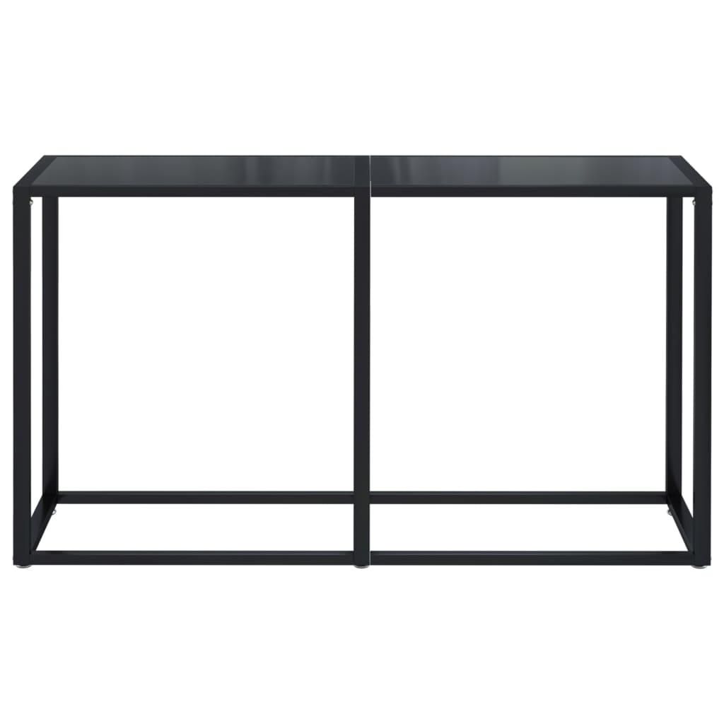 Konsolbord svart 140x35x75,5 cm härdat glas