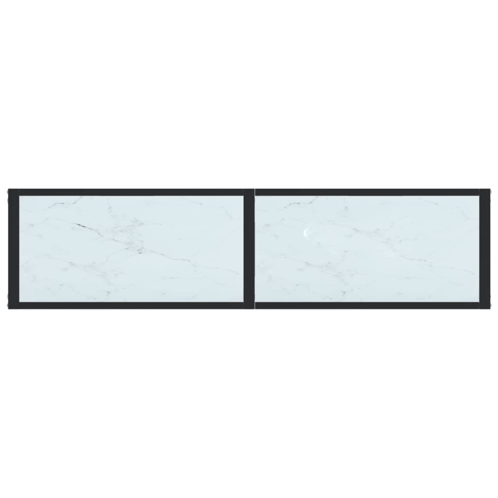 Konsolbord vit marmor 140x35x75,5 cm härdat glas