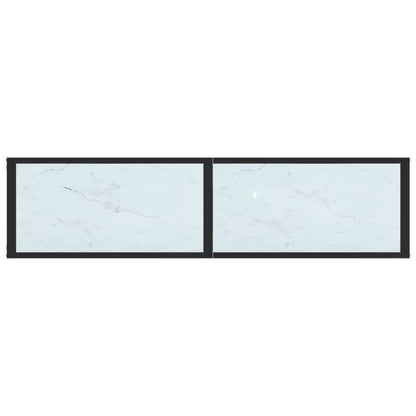 Konsolbord vit marmor 140x35x75,5 cm härdat glas