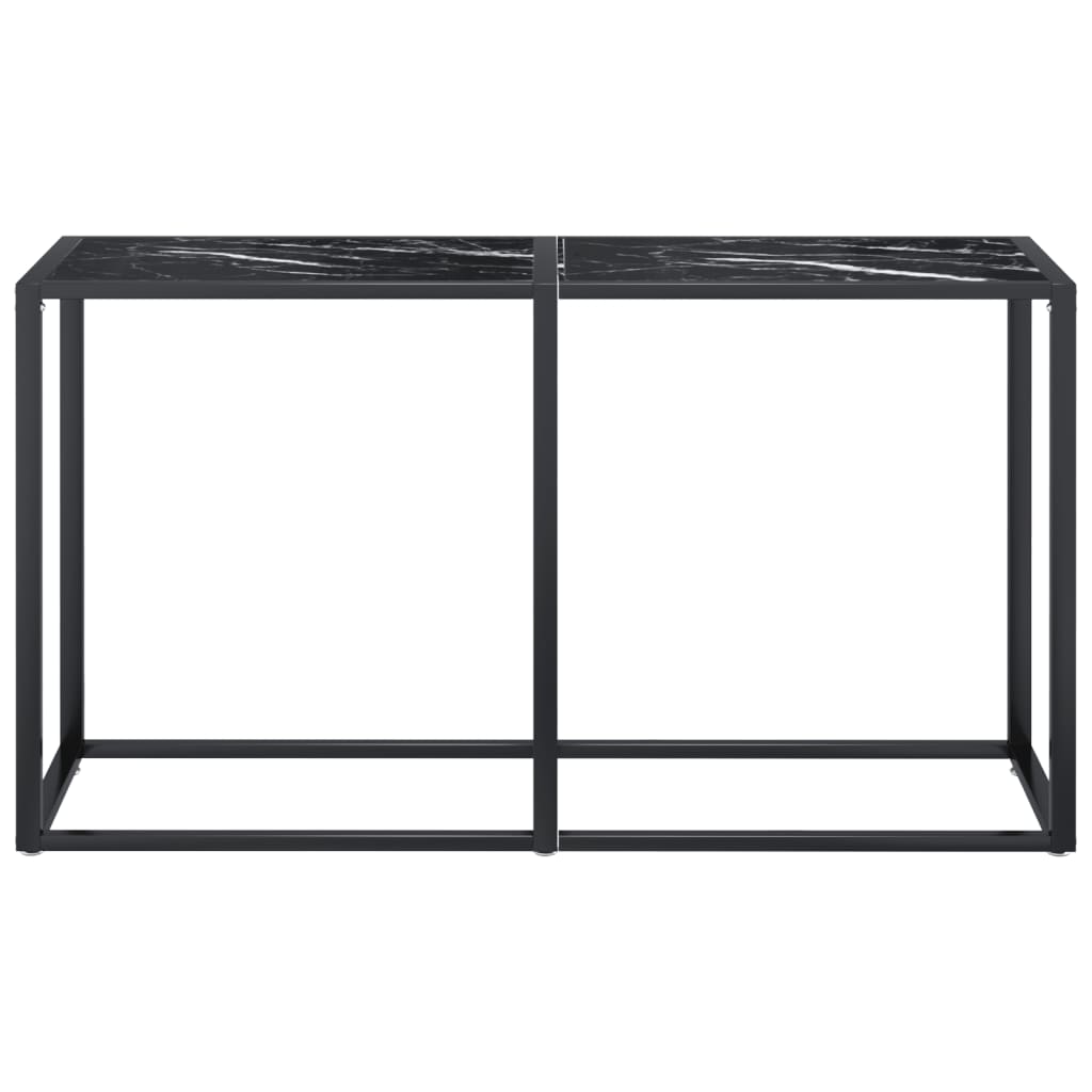 Konsolbord svart marmor 140x35x75,5 cm härdat glas