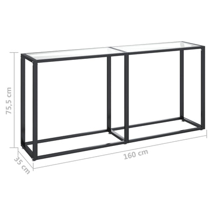 Konsolbord transparent 160x35x75,5 cm härdat glas