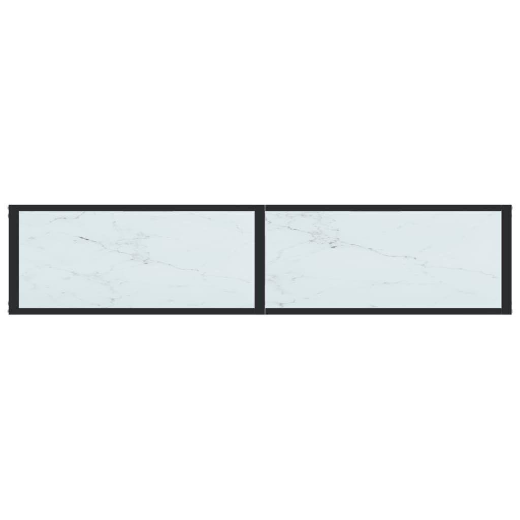 Konsolbord vit marmor 160x35x75,5 cm härdat glas