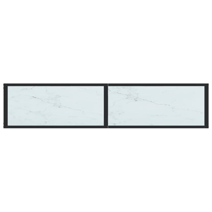 Konsolbord vit marmor 160x35x75,5 cm härdat glas