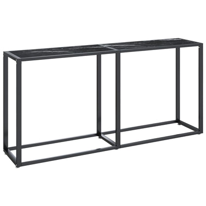 Konsolbord svart marmor 160x35x75,5 cm härdat glas