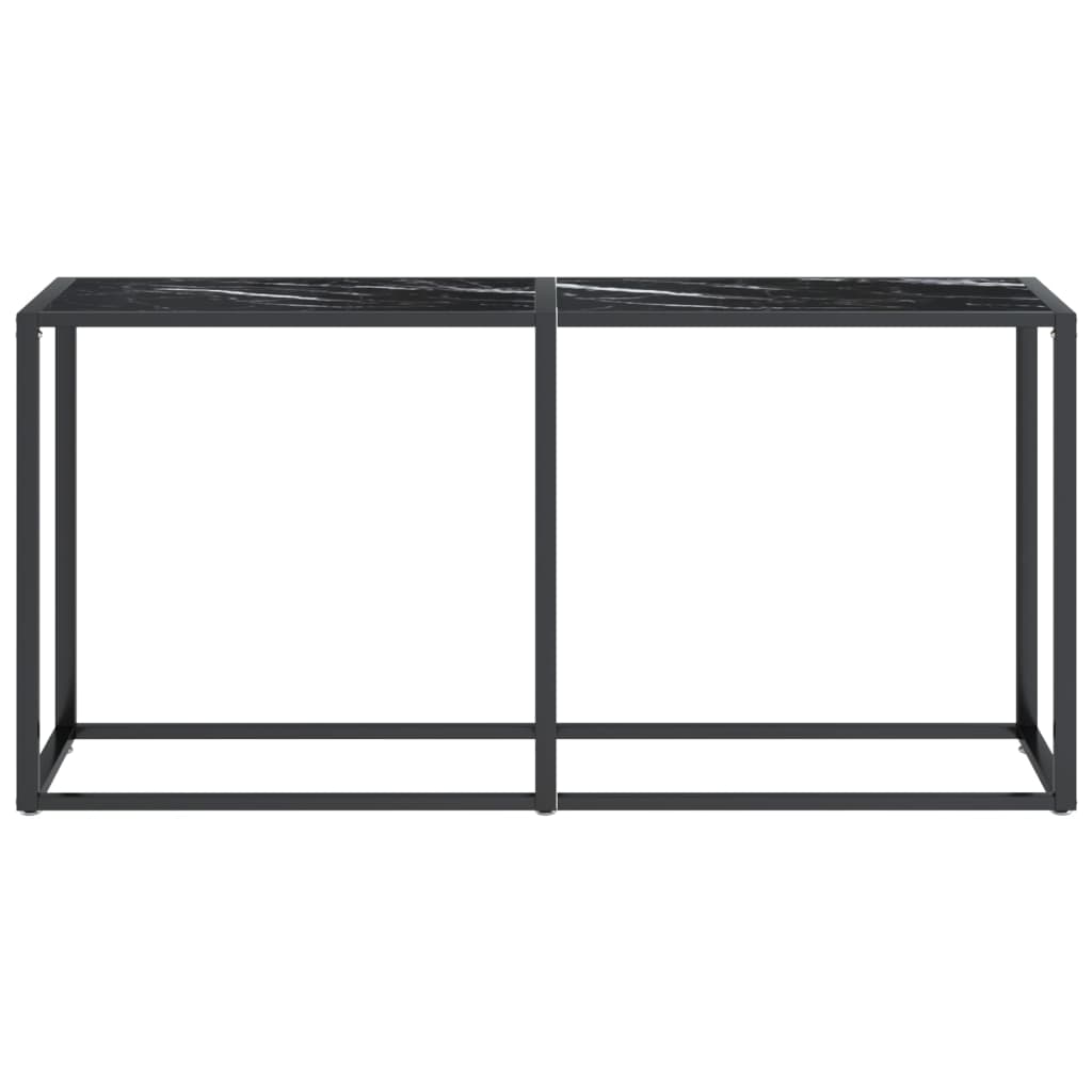 Konsolbord svart marmor 160x35x75,5 cm härdat glas