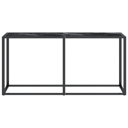 Konsolbord svart marmor 160x35x75,5 cm härdat glas