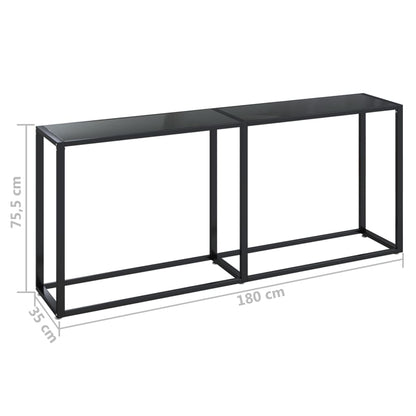 Konsolbord svart 180x35x75,5 cm härdat glas