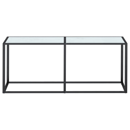 Konsolbord vit marmor 180x35x75,5 cm härdat glas