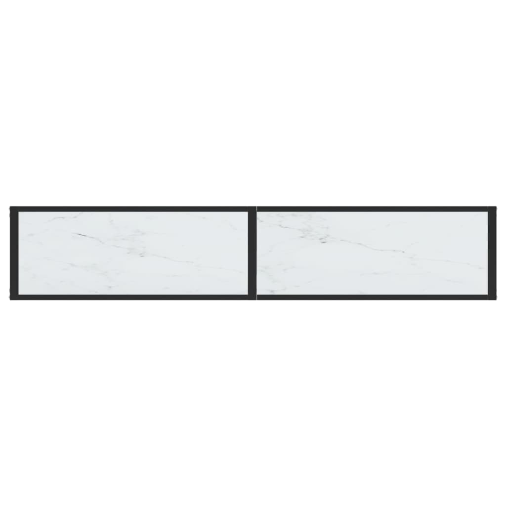 Konsolbord vit marmor 180x35x75,5 cm härdat glas