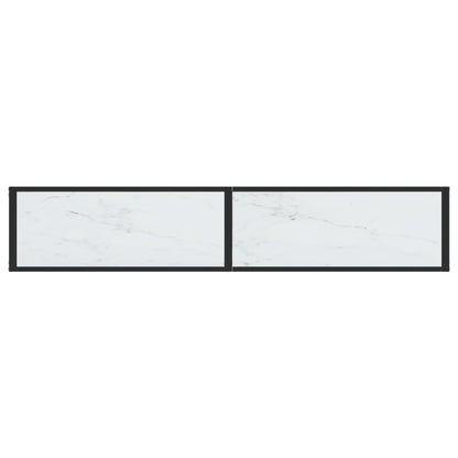 Konsolbord vit marmor 180x35x75,5 cm härdat glas